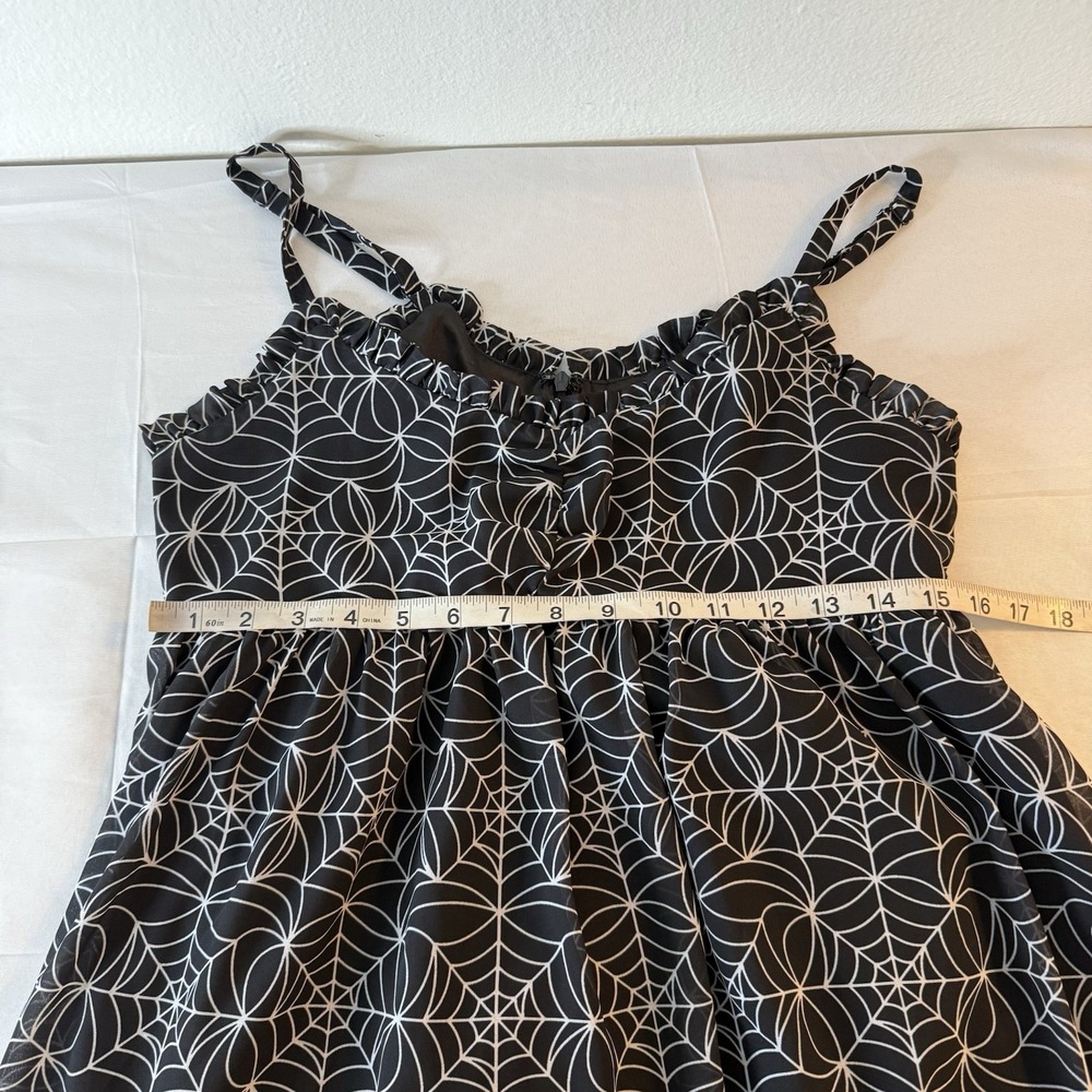 Sourpuss Spiderweb Dolly Babydoll Sleeveless Dress Women's Medium‎ Black Gothic - Picture 6 of 9